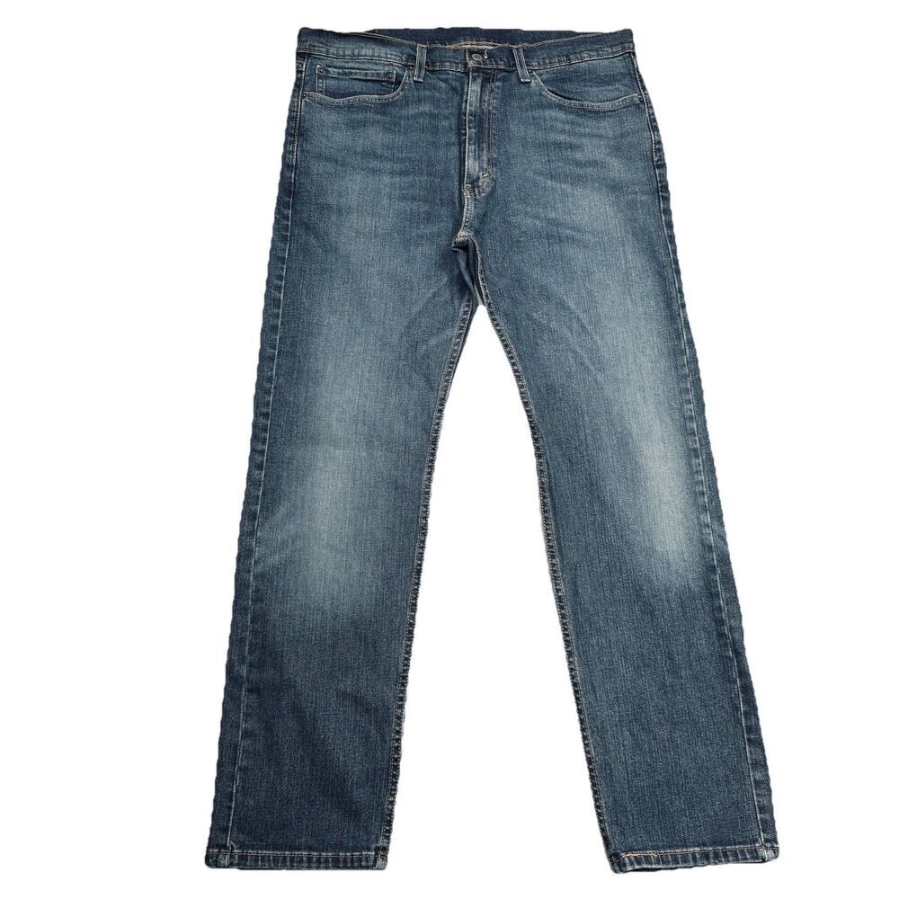 Levis 505 Jeans Mens Size 36x32 Measures 36x31 Blue Straight Leg Denim Stretch